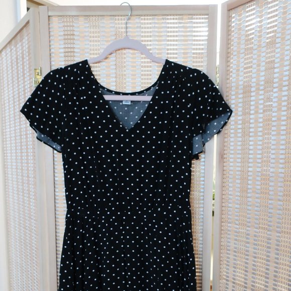 Old Navy Black Polka Dot Dress - Picture 2 of 5